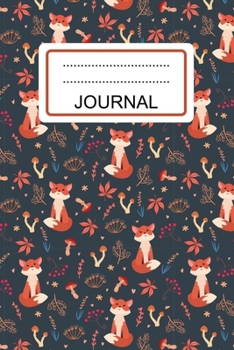Paperback Journal: Blank Lined Journal To Write In, Fox Journal, Cute Foxes pattern Notebook, fox gifts Notebook Book