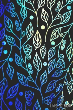 Lined Notebook: A Classic 120 Journal | 6x9 inch | Pretty Floral Faux Glitter Cover