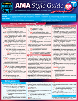 Misc. AMA Style Guide for Science & Medical Writing: Quickstudy Laminated Reference Guide Book