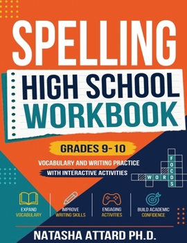 Paperback Spelling High School Grades 9-10: Vocabulary and Writing Practice with Interactive Activities Book