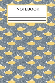 Paperback Notebook: Lined Interior - (6 x 9 inches) - 150 Pages - Yellow Submarines in Space Book
