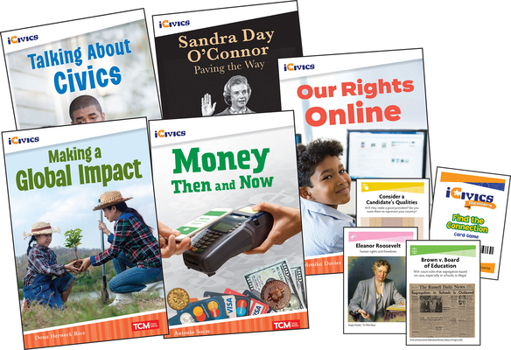 Paperback Icivics Grade 5: Community & Social Awareness 5-Book Set + Game Cards Book