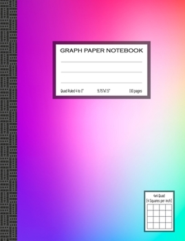 Paperback Quad Ruled Graph Paper Notebook, 4x4 Quad: Classic Graph Paper Notebook Quad Ruled 4 Squares Per Inch Book