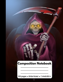 Paperback Composition Notebook: Awesome Halloween Gifts: Spooky Killer Skeleton, Wide Lined Workbook for Teens Kids Students for School Home and Work Book