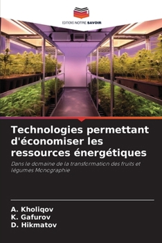 Paperback Technologies permettant d'économiser les ressources énergétiques [French] Book