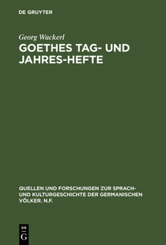 Hardcover Goethes Tag- und Jahres-Hefte [German] Book