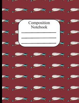 Paperback Composition Notebook: Damselfly Polka dot Wide Ruled Composition Book - 120 Pages - 60 Sheets Book