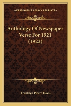 Anthology Of Newspaper Verse For 1921