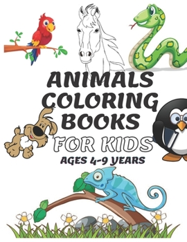 Paperback animals coloring book: for kids ages 4-9 Book