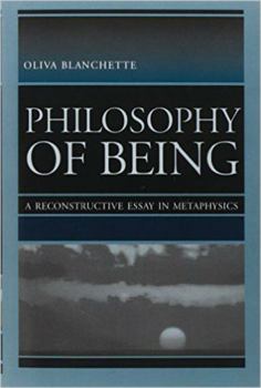 Paperback Philosophy of Being: A Reconstructive Essay in Metaphysics Book