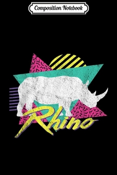 Composition Notebook: Vintage Retro 80s Or 90s Rhinoceros Rhino  Journal/Notebook Blank Lined Ruled 6x9 100 Pages