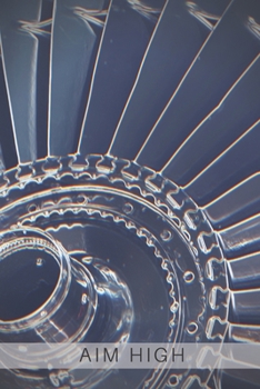 Airplane Jet Fan Blades Sketch Black White X Ray Aim High Collection Travel Lined Journal, Volume 19,  College Ruled Notebook, Softcover Writing Notepad Gift, 120 Pages