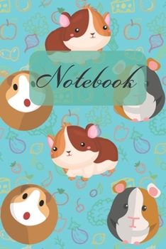Notebook: Two Tone Color Guinea Pig And Vegetable - Diary / Notes / Track / Log / Journal , Book Gifts For Boys Girls Kids Teens 6x9" 120 Pages (Cute Guinea Pig Notebook)