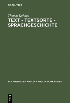 Hardcover Text - Textsorte - Sprachgeschichte [German] Book