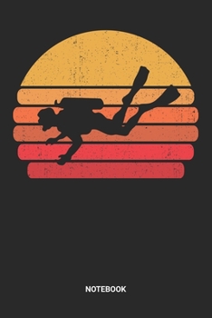 Notebook: Dotted Lined Retro Vintage diving Themed Notebook (6x9 inches) ideal as a aquaholic scuba dive water sports Journal. Perfect as a snorkeling ... lovers. Great gift for Kids, Men and Women