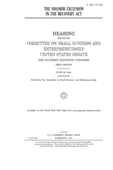 The NIH/SBIR exclusion in the Recovery Act