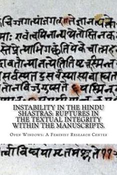 Paperback Instability in the Hindu shastras: ruptures in the textual integrity within the manuscripts. Book
