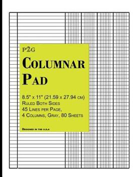 Columnar Pad : 8. 5 X 11 (21. 59 X 27. 94 Cm) Ruled Both Sides, 45 Lines per Page, 4 Columns, Gray Shaded, 80 Sheets,160 Pages,Green Cover, Designed in the USA