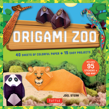 Paperback Origami Zoo Kit: Make a Complete Zoo of Origami Animals!: Kit with Origami Book, 15 Projects, 40 Origami Papers, 95 Stickers & Fold-Out Book