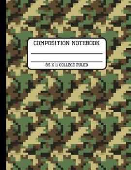 Paperback Composition Notebook College Ruled: Green and Brown Camo Back to School Quad Writing Book for Students 8.5 x 11 inches Book