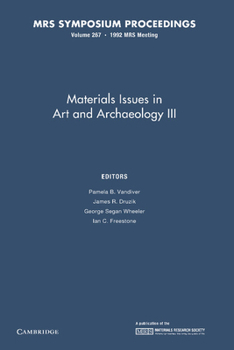 Paperback Materials Issues in Art and Archaeology III: Volume 267 Book