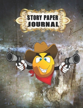 Story Paper Journal:  smiley face Cover Write & Draw Story Journal For Kindergarten to K-2 Grade.: 100 Pages Features Picture Drawing Space and Half Skip Line Spacing smiley face Cover