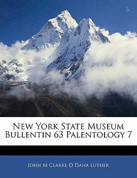 Paperback New York State Museum Bullentin 63 Palentology 7 Book