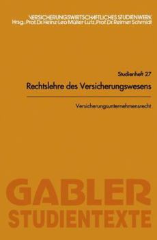 Paperback Versicherungsunternehmensrecht [German] Book