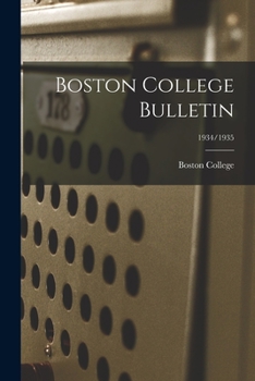 Paperback Boston College Bulletin; 1934/1935 Book