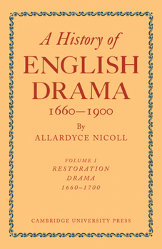 Paperback History of English Drama, 1660-1900 Book