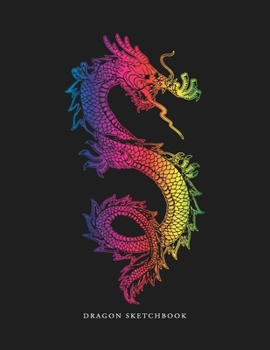 Paperback Dragon Sketchbook: Blank Drawing Notebook with Rainbow Dragon Aesthetic Cover Design Book