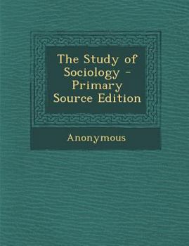 Paperback The Study of Sociology Book