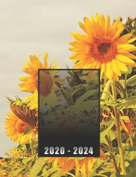 2020 - 2014: Calendar 60 Months / 5 Year Planner / Diary (January 2020 – December 2024), a month on 2 pages + notes / SUNFLOWERS COVER