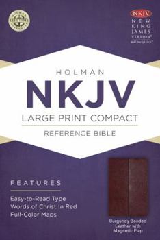 Bonded Leather Large Print Compact Reference Bible-NKJV-Magnetic Flap [Large Print] Book