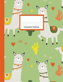 Paperback Composition Book: Wide Ruled Notebook Cute Llamas Design Cover Book