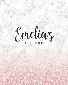 Paperback Emelia's Big Ideas: Personalized Notebook - 8x10 Lined Women's Journal Book