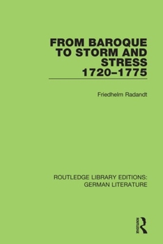 Paperback From Baroque to Storm and Stress 1720-1775 Book