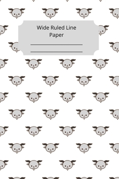 Cute Baby Goat Theme Wide Ruled Line Paper