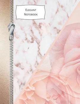 Paperback Elegant Notebook: Rose Gold Marble College Ruled Composition Writing Notebook Book
