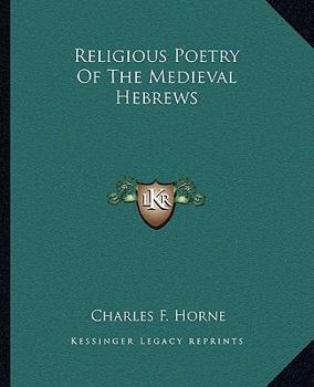 Religious Poetry Of The Medieval Hebrews