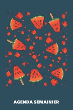 Agenda Semainier: Explosion de past�que A5 manuscrit florale - Carnet hebdomadaire 52 semaines pour les gens � la mode (bleu marine)