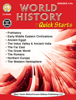 Paperback World History Quick Starts Workbook, Grades 4 - 12 Book
