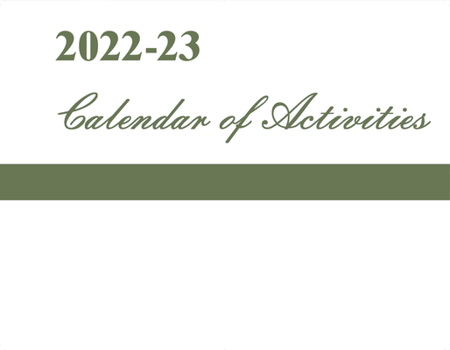 Calendar Calendar of Activities, 2022-2023 Book