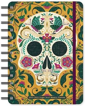 Spiral-bound Sugar Skull 2022-2023 Weekly Planner Book