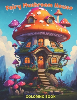 Paperback Fairy Mushroom House Coloring Book: Stress Relief Fantasy Fairy Homes Coloring Book, Mushroom Coloring Adventures, grayscale magical Mushroom Houses F [Large Print] Book