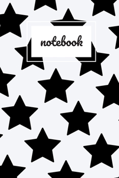 Paperback Black star print notebook: novelty notebook 6"x9" Book