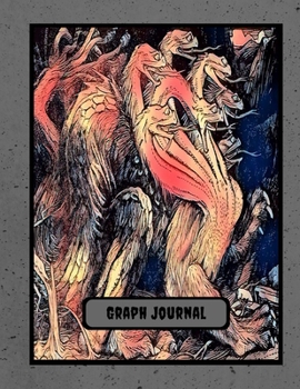 Paperback Dragon Graph Journal: Quad ruled 4x4, math, science, games, children. Vintage fantasy art cover, large blank graphic paper notebook, 8.5 x 1 Book