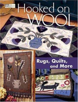 Paperback Hooked on Wool: Rugs Quilts and More Book