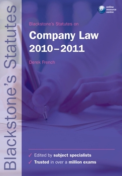 Paperback Blackstone's Statutes on Company Law 2010-2011 Book