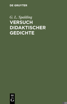 Hardcover Versuch didaktischer Gedichte [German] Book